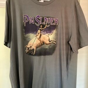 Gray Pig Slayer Graphic Tee - New Orleans Restaurant